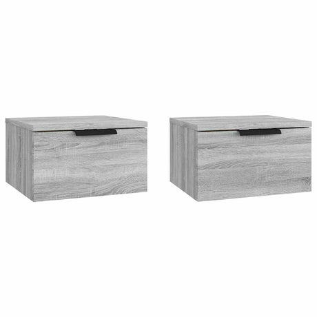 Vidaxl nachtkastjes 2 st wandgemonteerd 34x30x20 cm grijs sonoma eiken