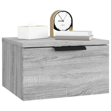Vidaxl nachtkastjes 2 st wandgemonteerd 34x30x20 cm grijs sonoma eiken