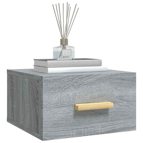 Vidaxl nachtkastjes 2 st wandgemonteerd 35x35x20 cm grijs sonoma eiken