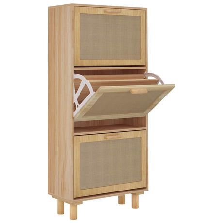 Szafka buta vidaxl 52x25x115cm przetworzone drewno naturalny rattan brązowy