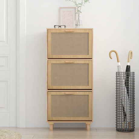 Szafka buta vidaxl 52x25x115cm przetworzone drewno naturalny rattan brązowy