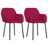 Vidaxl eetkamerstoelen 2 st fluweel wijnrood