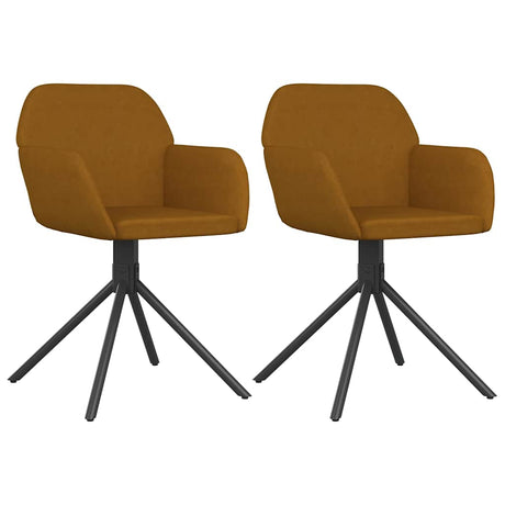 Vidaxl eetkamerstoelen draaibaar 2 st fluweel bruin