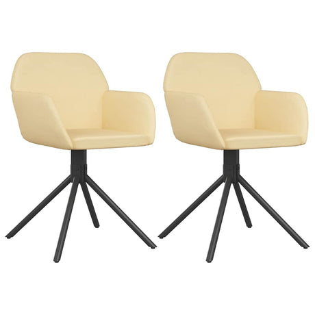 Vidaxl eetkamerstoelen draaibaar 2 st fluweel crèmekleurig