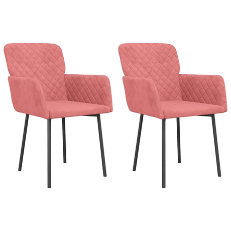 Vidaxl eetkamerstoelen 2 st fluweel roze