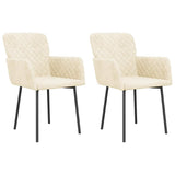 Vidaxl eetkamerstoelen 2 st fluweel crèmekleurig