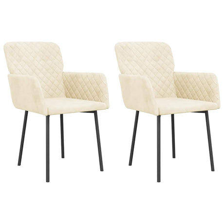 Vidaxl eetkamerstoelen 2 st fluweel crèmekleurig