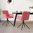 Vidaxl eetkamerstoelen draaibaar 2 st fluweel roze