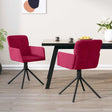 Vidaxl eetkamerstoelen draaibaar 2 st fluweel wijnrood