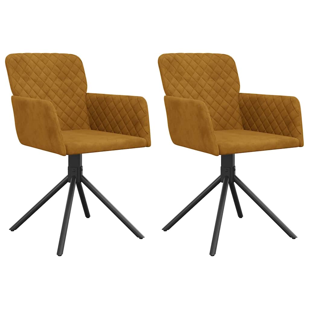Vidaxl eetkamerstoelen draaibaar 2 st fluweel bruin