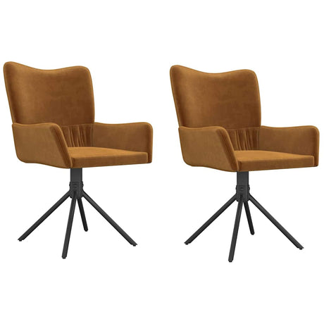 Vidaxl eetkamerstoelen draaibaar 2 st fluweel bruin