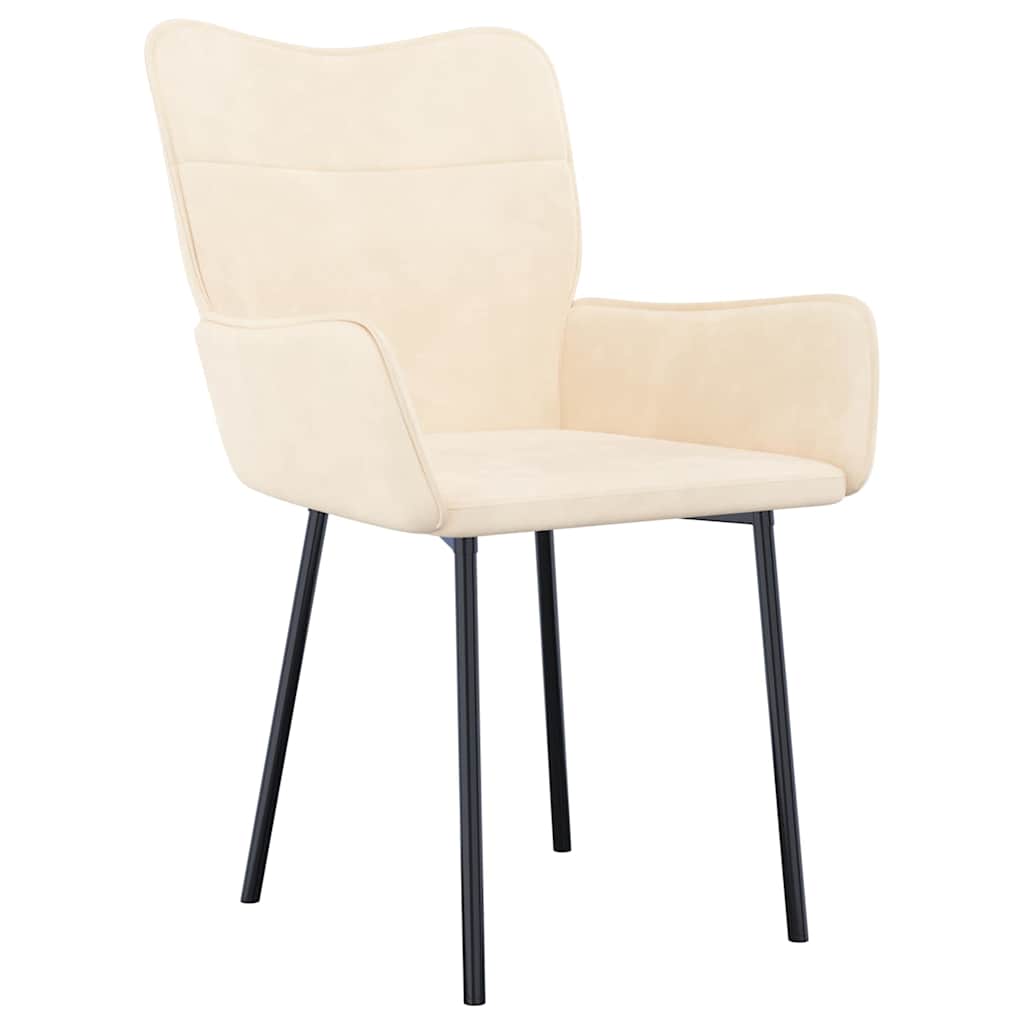Vidaxl eetkamerstoelen 2 st fluweel crèmekleurig