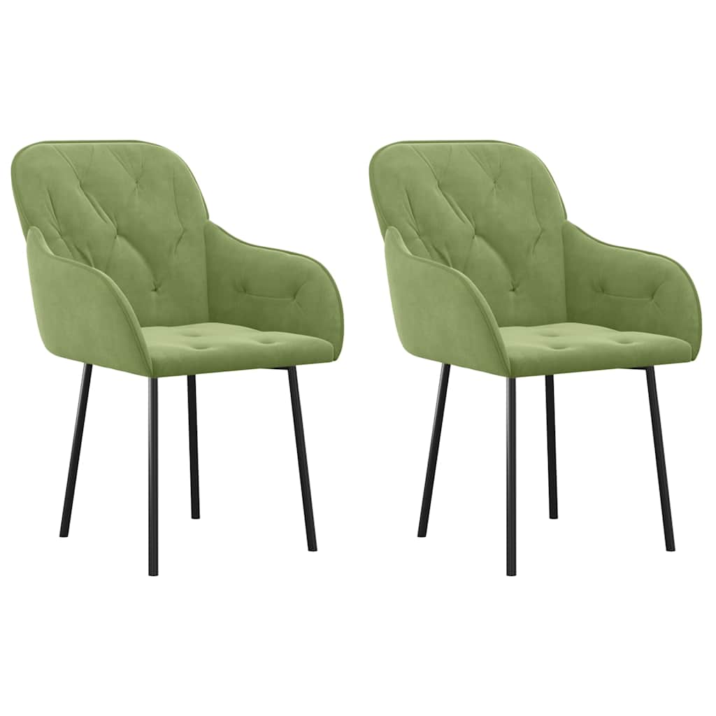 Vidaxl eetkamerstoelen 2 st fluweel lichtgroen