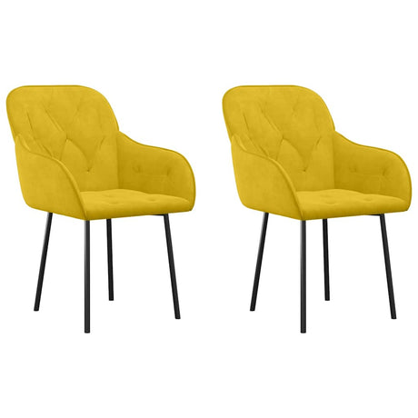 Vidaxl eetkamerstoelen 2 st fluweel geel