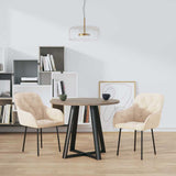 Vidaxl eetkamerstoelen 2 st fluweel crèmekleurig