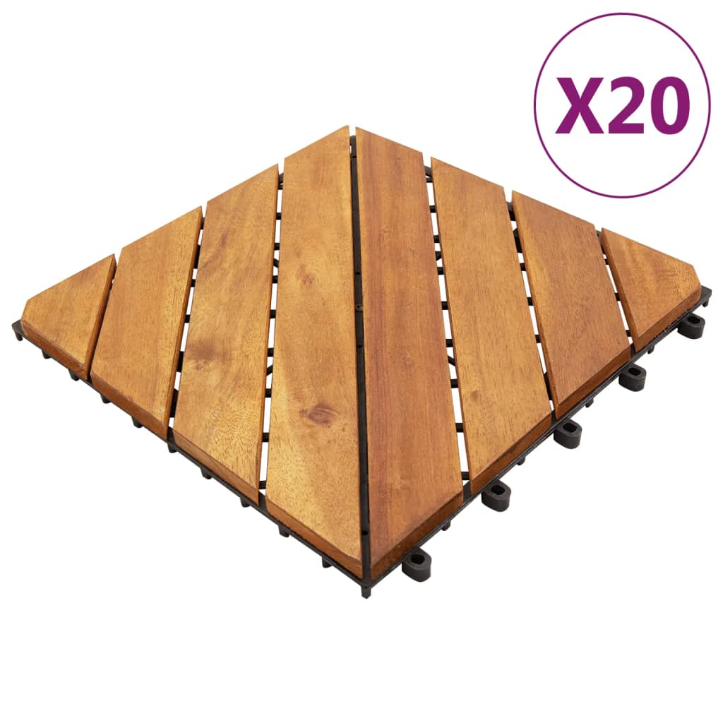 Vidaxl Terrace Płytki 20 szt. 30x30 cm Solid Acacia Wood Brown