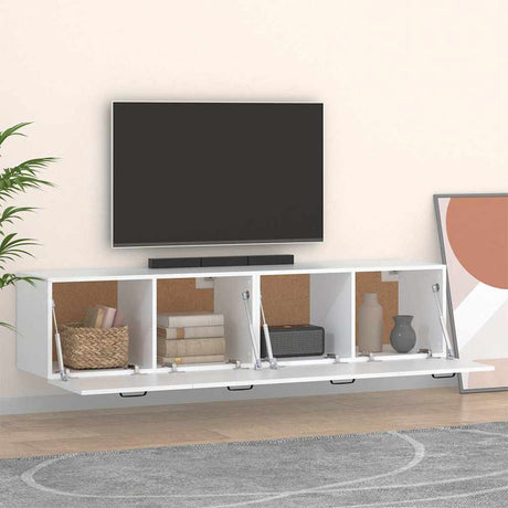 Vidaxl wandkasten 2 st 60x36,5x35 cm bewerkt hout wit