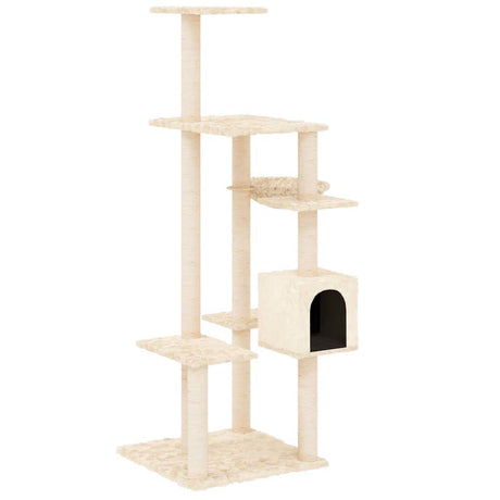 Vidaxl Cat Furniture z Sisal Scratosing Posty 142 cm kremowe kremowe