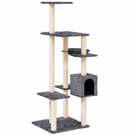 Vidaxl Cat Furniture z Sisal Scrating Posty 142 cm ciemnoszary