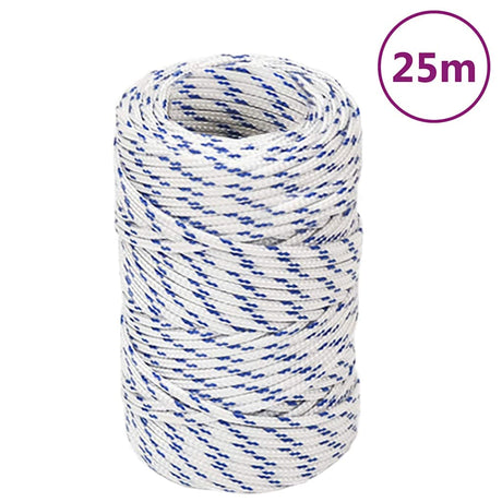 Lina do łodzi Vidaxl 2 mm 25 m, polipropylenowa, biała