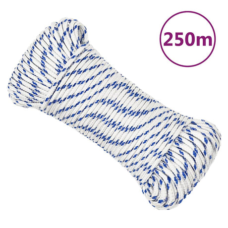 Lina łodziowa VidaXL 5 mm 250 m, polipropylenowa, biała