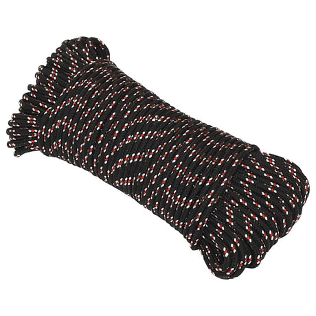 Lina łodziowa VidaXL 4 mm 25 m, polipropylenowa, czarna