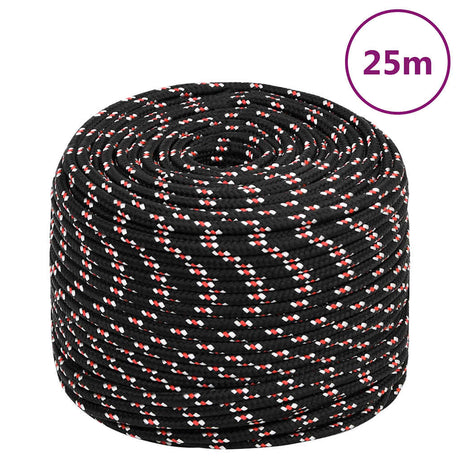Lina rozruchowa vidaxl 6 mm 25 m polipropylenowa czarna