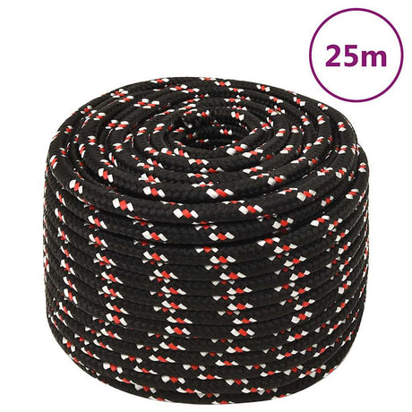 Lina rozruchowa vidaxl 12 mm 25 m polipropylenowa czarna
