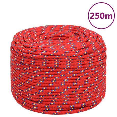 Lina do łodzi Vidaxxl 6 mm 250 m, polipropylenowa, czerwona
