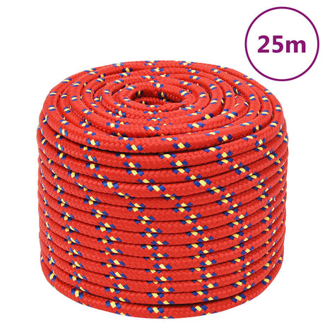 Lina do łodzi Vidaxxl 14 mm 25 m, polipropylenowa, czerwona