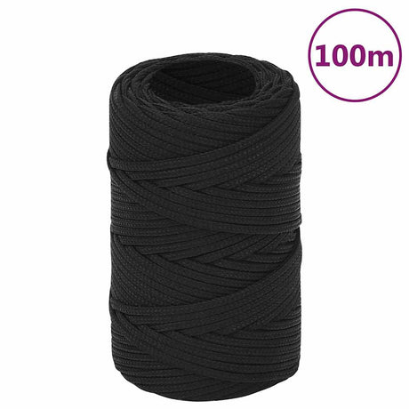 Lina do łodzi Vidaxl 2 mm 100 m, polipropylenowa, czarna