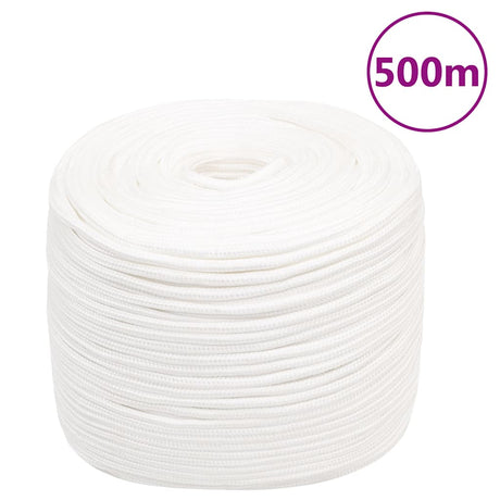 Lina do łodzi Vidaxl 6 mm 500 m, polipropylenowa, w kolorze białym