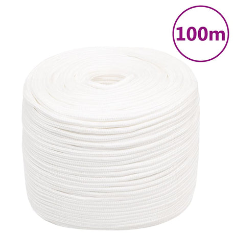 Lina do łodzi Vidaxl 10 mm 100 m, polipropylenowa, w kolorze białym