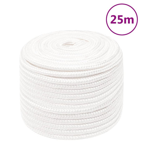 Lina do łodzi Vidaxl 14 mm 25 m, polipropylenowa, w kolorze białym