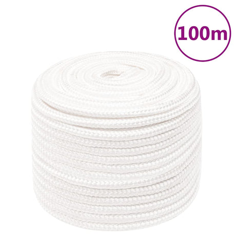 Lina do łodzi Vidaxl 14 mm 100 m, polipropylenowa, w kolorze białym