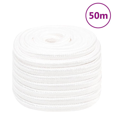 Lina do łodzi Vidaxl 20 mm 50 m, polipropylenowa, w kolorze białym