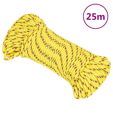Lina do łodzi Vidaxl 4 mm 25 m, polipropylenowa, żółta
