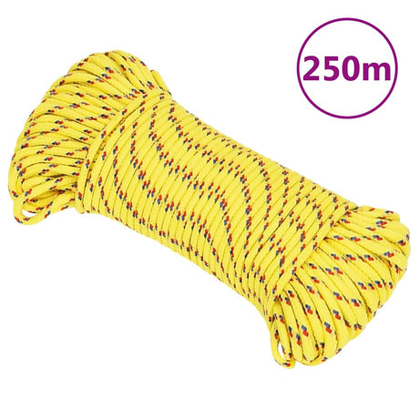 Lina łodzi vidaxl 5 mm 250 m polipropylenowa żółta