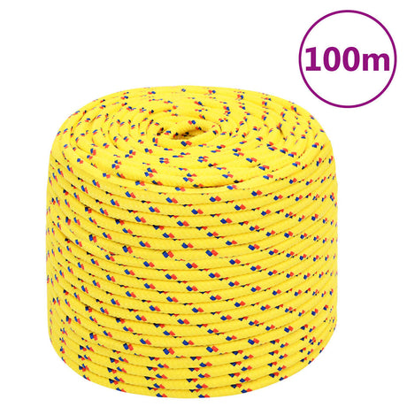 Lina do łodzi Vidaxl 10 mm 100 m, polipropylenowa, żółta