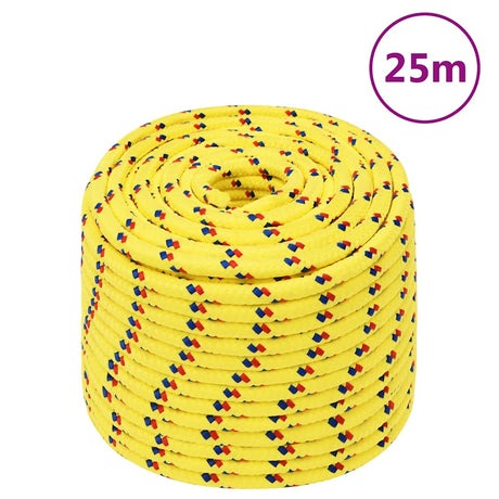 Lina łodzi vidaxl 12 mm 25 m polipropylenowa żółta