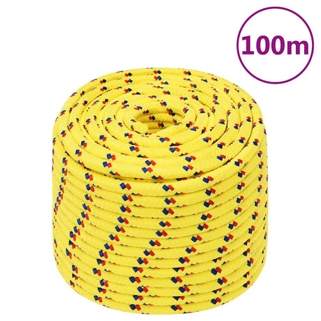 Lina do łodzi Vidaxl 14 mm 100 m, polipropylenowa, żółta