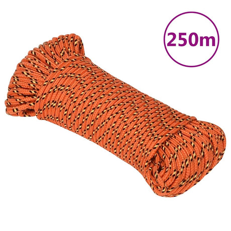 Lina do łodzi Vidaxxl 4 mm 250 m, polipropylenowa, pomarańczowa