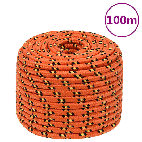 Lina do łodzi Vidaxl 12 mm 100 m, polipropylenowa, pomarańczowa