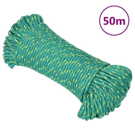 Lina do łodzi Vidaxl 5 mm 50 m, polipropylenowa, zielona