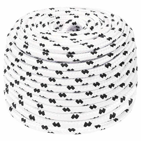 Vidaxl Boat Rope pleciony 8 mmx25 m poliestrowy biały