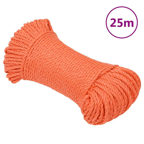 Vidaxl werkouw 8 mm 25 m polipropen oranje
