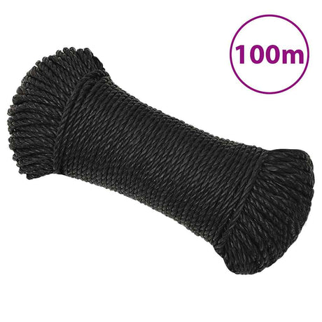 Lina robocza Vidaxx 3 mm 100 m, polipropylenowa, czarna