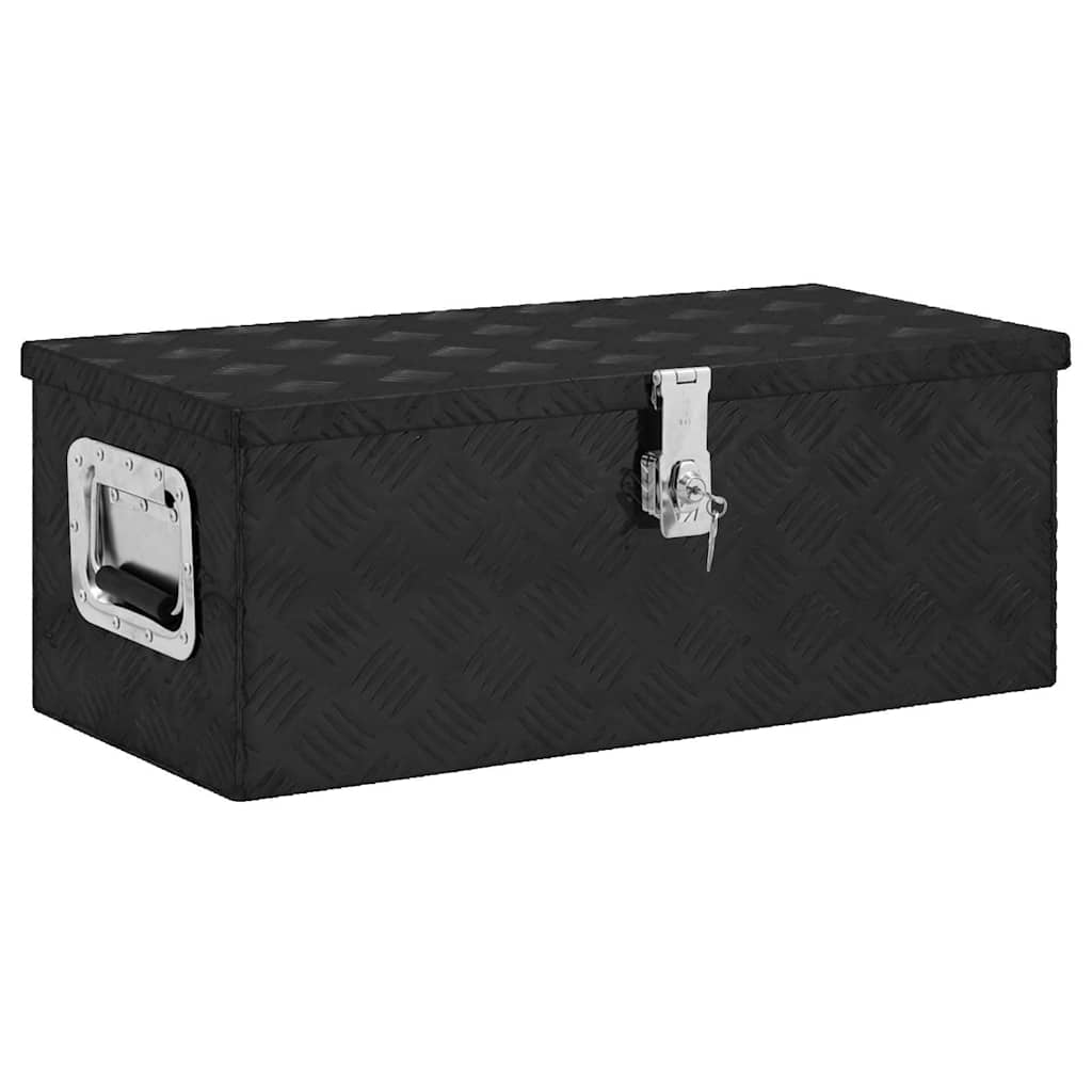Vidaxl Storage Box 70x31x27 cm aluminiowy czarna