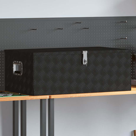 Vidaxl Storage Box 100x55x37 cm aluminiowy czarny