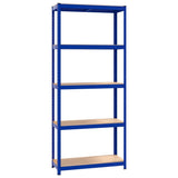 Vidaxl Storage Rack 5-warstwowy stalowy drewniany niebieski